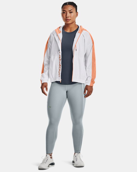 Damen UA RUSH™ Jacke aus Webstoff mit durchgehendem Zip, White, pdpMainDesktop image number 2